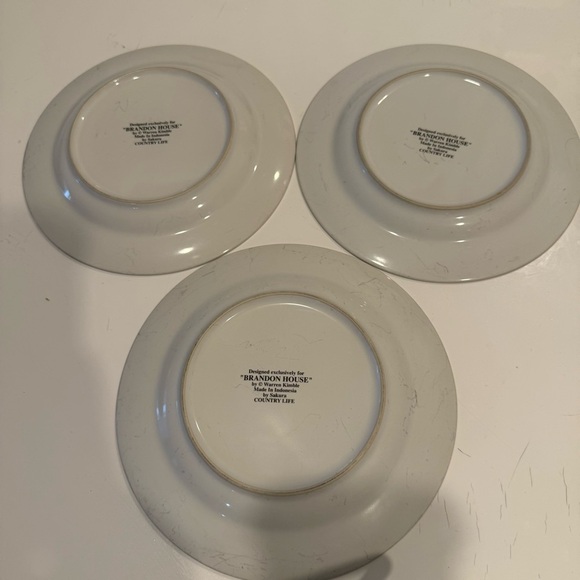 Sakura Country Life "Brandon House" salad plate SET of 3 - Picture 6 of 7